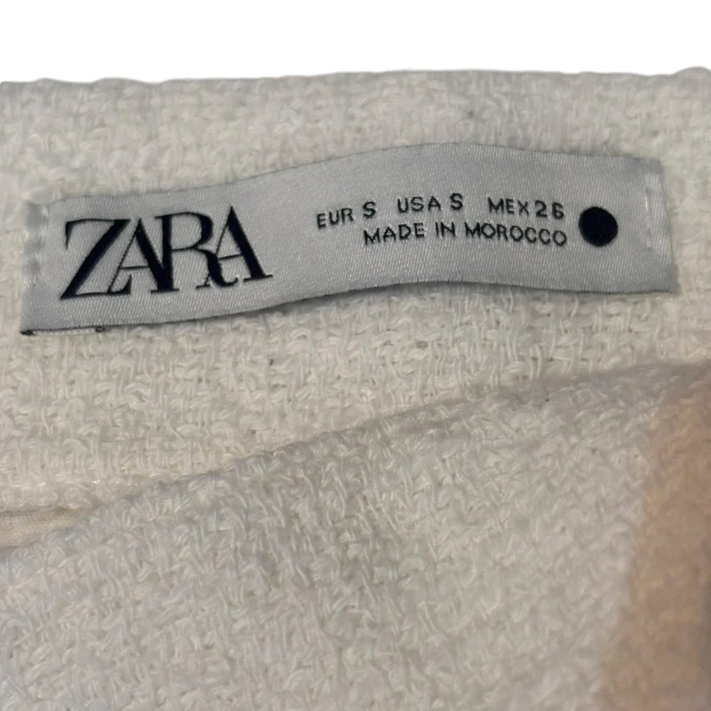 Zara white textured